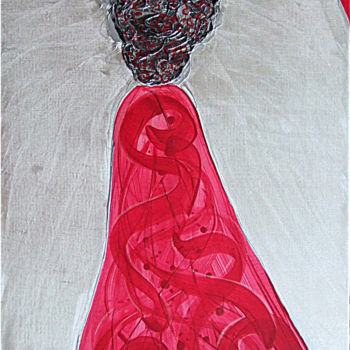 Painting titled "La Rivière Rouge" by Karine Cathala (KA), Original Artwork, Acrylic