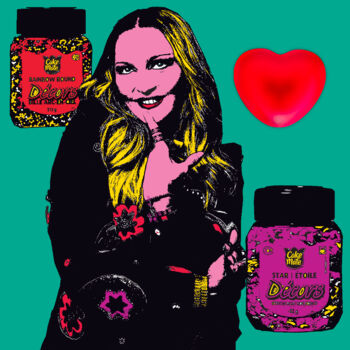 Artes digitais intitulada "Madonna" por Karine Collomb, Obras de arte originais, Pintura digital Montado em Armação em madei…