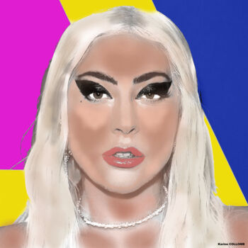 Цифровое искусство под названием "Lady Gaga" - Karine Collomb, Подлинное произведение искусства, Цифровая живопись Установле…