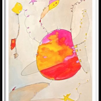 Peinture intitulée "cerf volant de siam" par Karine Lenard, Œuvre d'art originale