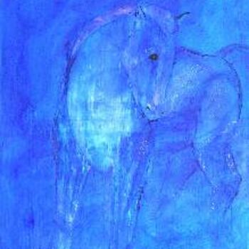 Schilderij getiteld "Blaue Stunde" door Atelier 36-Karin Werlich, Origineel Kunstwerk