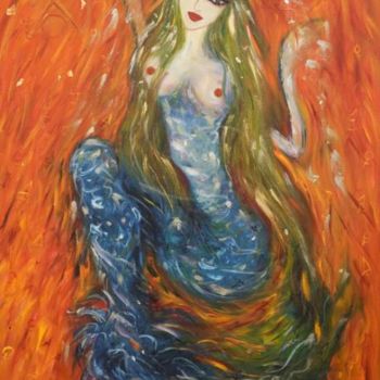 Painting titled "Undine on Fire" by Karisma, Original Artwork, Oil