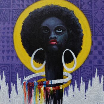 Pintura titulada "Slay Queen" por Kalu Uche (karis), Obra de arte original, Acrílico