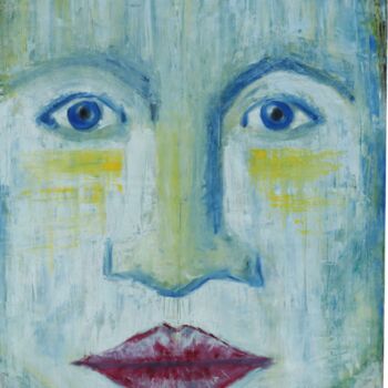Pintura titulada "Maschera" por Karl Alinghi, Obra de arte original, Oleo Montado en Bastidor de camilla de madera