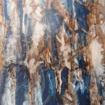 Картина под названием "Bleu" - Karl Blanchet, Подлинное произведение искусства, Акрил Установлен на Деревянная рама для носи…