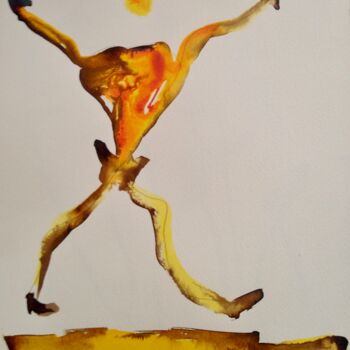 Peinture intitulée "Heureux" par Karl Blanchet, Œuvre d'art originale, Encre