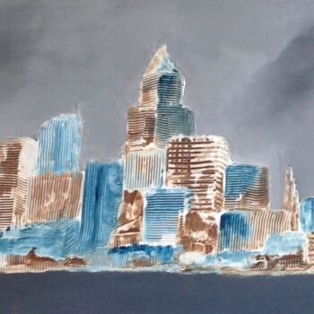 Peinture intitulée "City grise" par Karl Blanchet, Œuvre d'art originale, Acrylique