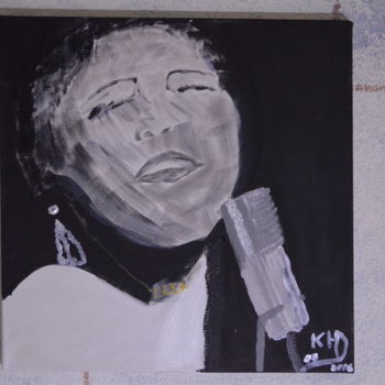 Malerei mit dem Titel "Ella Fitzgerald" von Mister O, Original-Kunstwerk, Acryl