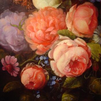 Pintura titulada "Pfingst - Rose" por Karl-Werner Gerstner, Obra de arte original, Oleo