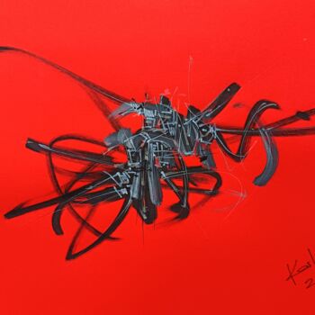 Drawing titled "RED" by Karls, Original Artwork, Acrylic