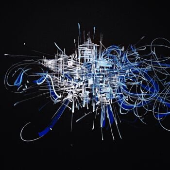 Рисунок под названием "blue white" - Karls, Подлинное произведение искусства, Акрил