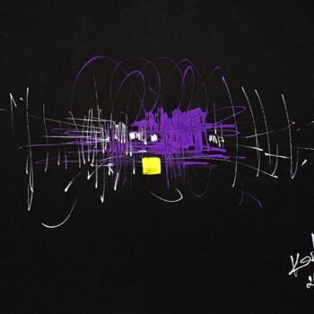 Dessin intitulée "BLACK PURPLE" par Karls, Œuvre d'art originale, Acrylique