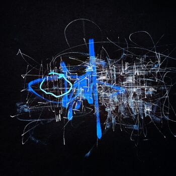 Tekening getiteld "BLUE IN WHITE" door Karls, Origineel Kunstwerk, Acryl