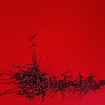 Drawing titled "RED 26" by Karls, Original Artwork, Acrylic