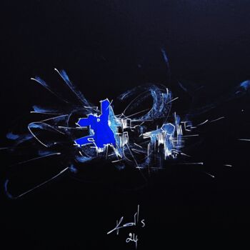 Dessin intitulée "BLUE 10" par Karls, Œuvre d'art originale, Acrylique