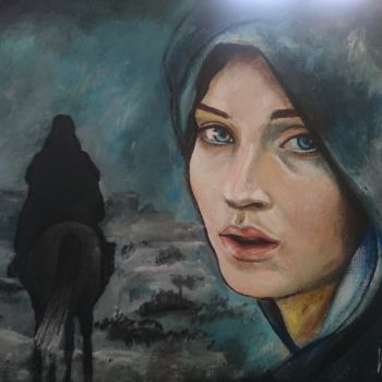 Malarstwo zatytułowany „Sansa Stark” autorstwa Karnakiev, Oryginalna praca, Akryl Zamontowany na Drewniana rama noszy
