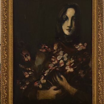 Картина под названием "Портрет Мариам" - Каро Мкртчян, Подлинное произведение искусства, Масло Установлен на Деревянная рама…