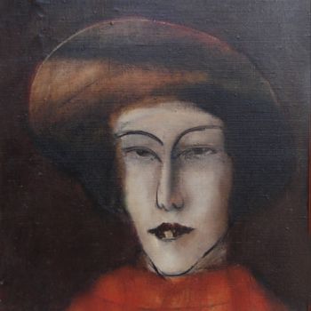 Painting titled "Азиатка" by Karo Mkrtchian, Original Artwork, Oil Mounted on Wood Stretcher frame