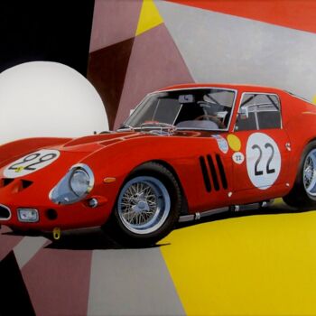 Painting titled "Ferrari 250 GTO" by Karol Reber, Original Artwork, Oil