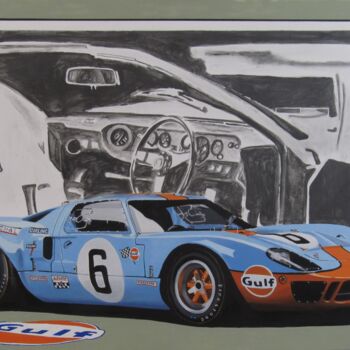 绘画 标题为“Ford GT40” 由Karol Reber, 原创艺术品, 油