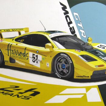 Painting titled "McLaren F1 GTR" by Karol Reber, Original Artwork, Oil