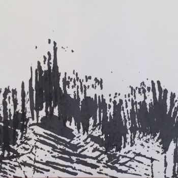 Zeichnungen mit dem Titel "Lévitation 2" von Carole Labeyrie (Karolab), Original-Kunstwerk, Tinte