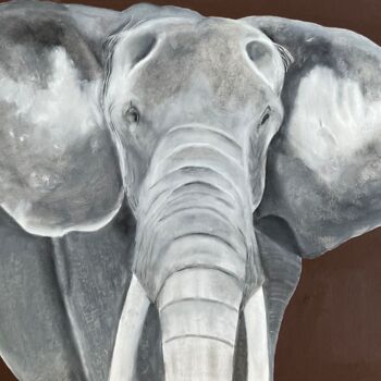 Dessin intitulée "Un élephant, ça tro…" par Carole Labeyrie (Karolab), Œuvre d'art originale, Pastel