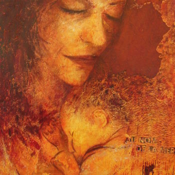 Peinture intitulée "AU NOM DE LA MERE" par Karole Aubourg, Œuvre d'art originale, Acrylique