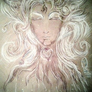 Рисунок под названием "Goddess of Nature" - Karolina Ingo (Karolina Navi -Ingo), Подлинное произведение искусства, Пастель