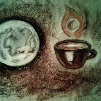 Tekening getiteld "Moonlight in a Cup…" door Karolina Ingo (Karolina Navi -Ingo), Origineel Kunstwerk, Pastel