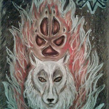 Рисунок под названием "Wolf Trail. Sigil o…" - Karolina Ingo (Karolina Navi -Ingo), Подлинное произведение искусства, Пастель