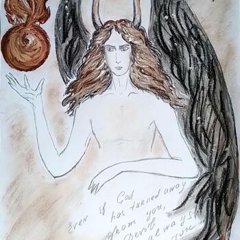 Dessin intitulée "Your Devil is alway…" par Karolina Ingo (Karolina Navi -Ingo), Œuvre d'art originale, Crayon