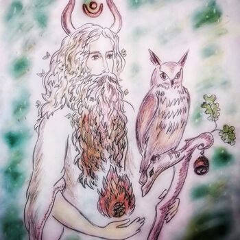 Dibujo titulada "My friend Forest Ki…" por Karolina Ingo (Karolina Navi -Ingo), Obra de arte original, Lápiz