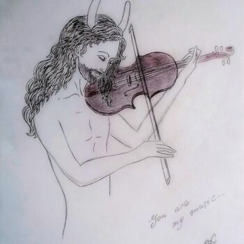 Drawing titled "You are my Music" by Karolina Ingo (Karolina Navi -Ingo), Original Artwork, Pencil