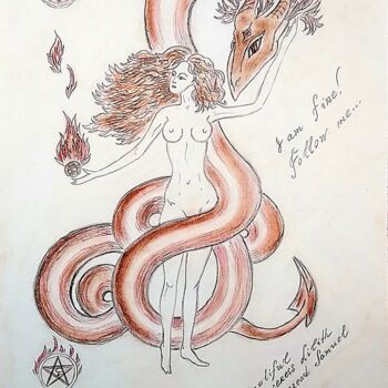 Drawing titled "The Beautiful Sorce…" by Karolina Ingo (Karolina Navi -Ingo), Original Artwork, Pencil