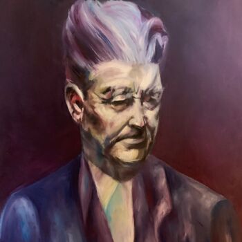 Painting titled "David Lynch" by Karolina Naichuk, Original Artwork, Oil