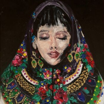 Pintura intitulada "Стара бабусина хуст…" por Karolina Naichuk, Obras de arte originais, Acrílico