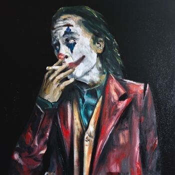 Peinture intitulée "Joker" par Karolina Naichuk, Œuvre d'art originale, Huile Monté sur Carton