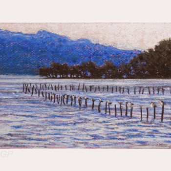 Malerei mit dem Titel "L'avant crépuscule" von Karolus, Original-Kunstwerk, Pastell