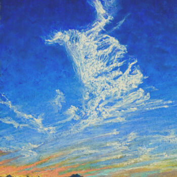 Peinture intitulée "Apparition du soir…" par Karolus, Œuvre d'art originale, Pastel