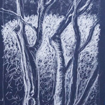 Dibujo titulada "Etude de troncs d'a…" por Karolus, Obra de arte original, Tiza