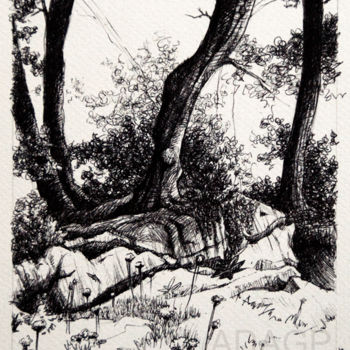 「Croquis d'arbres et…」というタイトルの描画 Karolusによって, オリジナルのアートワーク, その他