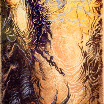 Peinture intitulée "Dialogue de l'appre…" par Karolus, Œuvre d'art originale, Pastel