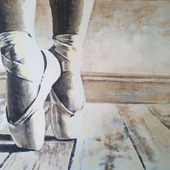 Ζωγραφική με τίτλο "Ballet shoes" από Karolyvadi, Αυθεντικά έργα τέχνης, Ακρυλικό