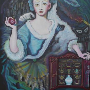 Peinture intitulée "Déesse de l'Eau pri…" par Karotte, Œuvre d'art originale, Acrylique