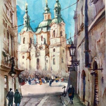 Pittura intitolato "Prague. Starmestska…" da Svitlana Karpova, Opera d'arte originale, Acquarello