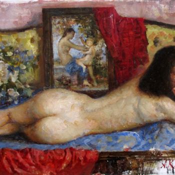 Painting titled "Nude with a Venus a…" by Andrei Kartashov, Original Artwork, Oil