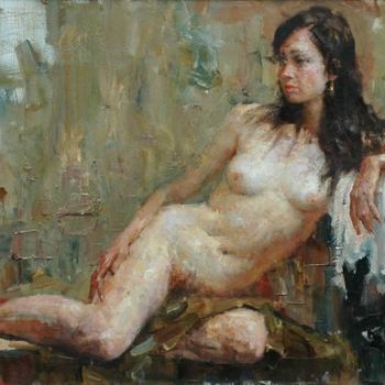 Pittura intitolato "Mariann nude" da Andrei Kartashov, Opera d'arte originale, Olio