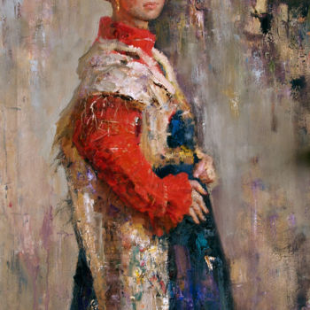 Pintura titulada "Russian girl in kok…" por Andrei Kartashov, Obra de arte original, Oleo