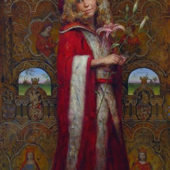 Painting titled "White queen" by Andrei Kartashov, Original Artwork, Oil